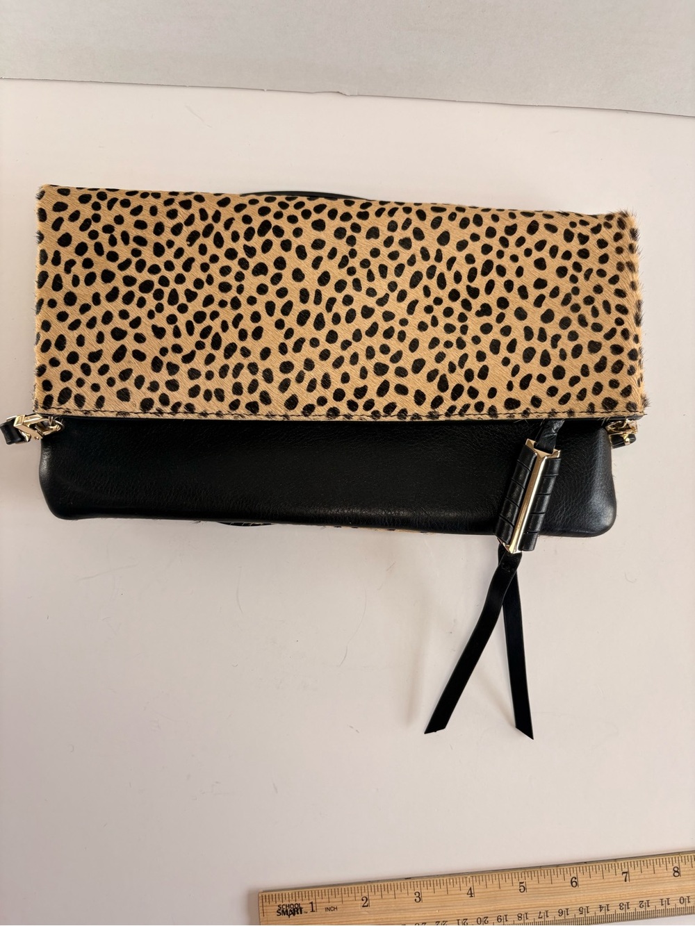 🐆 Stella & Dot Covet Crosby Leopard Calf Hair Crossbody Clutch Bag